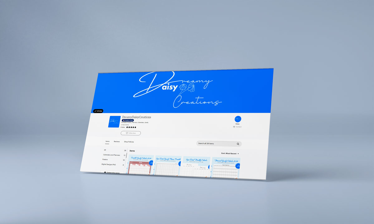 Etsy Store corporate style creation